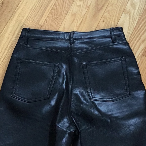 Women's Black Leather Pants - Picture 3 of 3